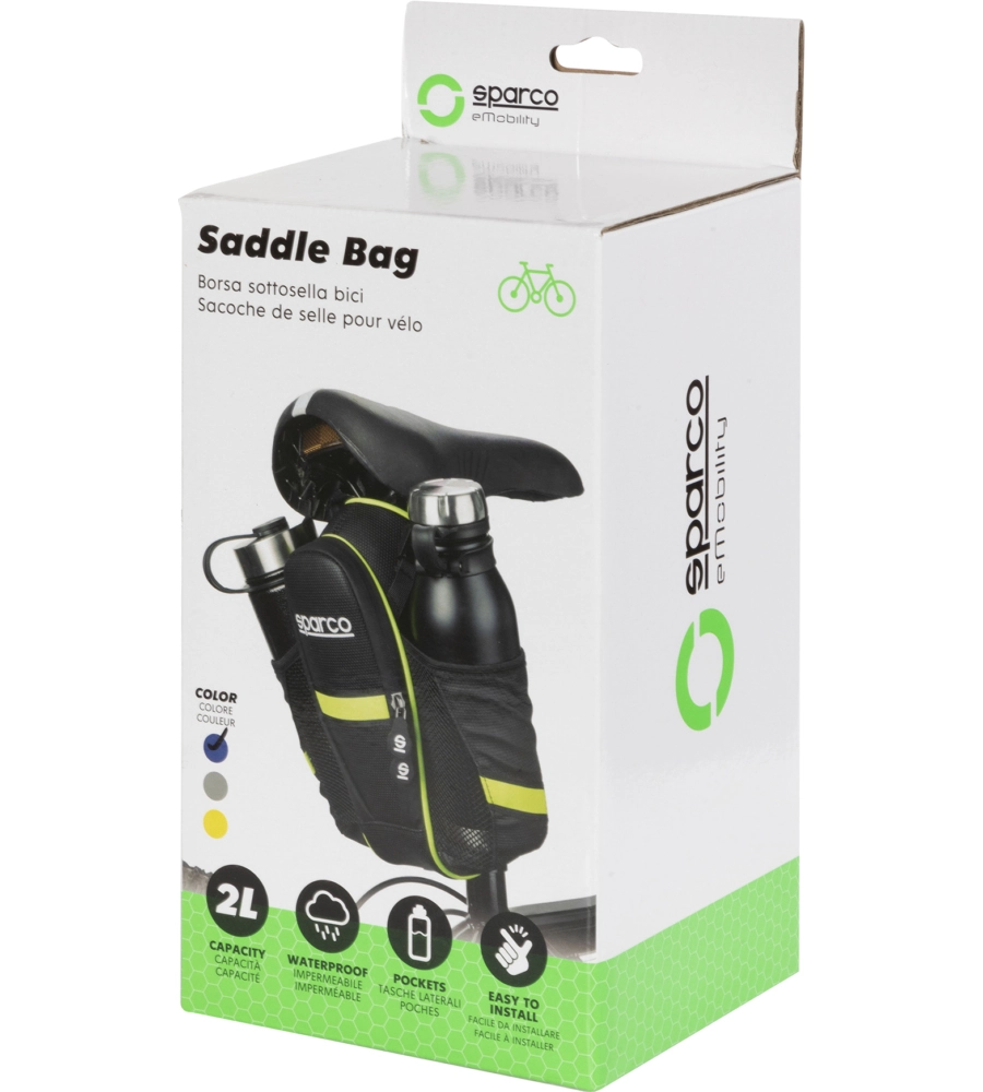 Borsa da sella per bicicletta sparco in nylon, 26x8,8x7 cm